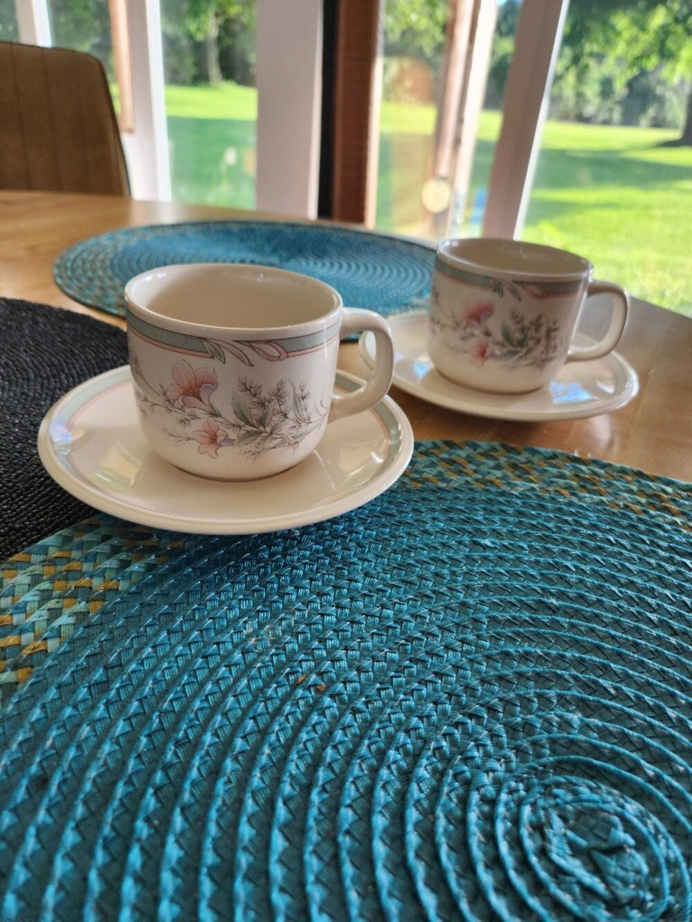 2 Noritake Deerfield Cup and Saucer Sets Keltcraft Misty Isle Collection